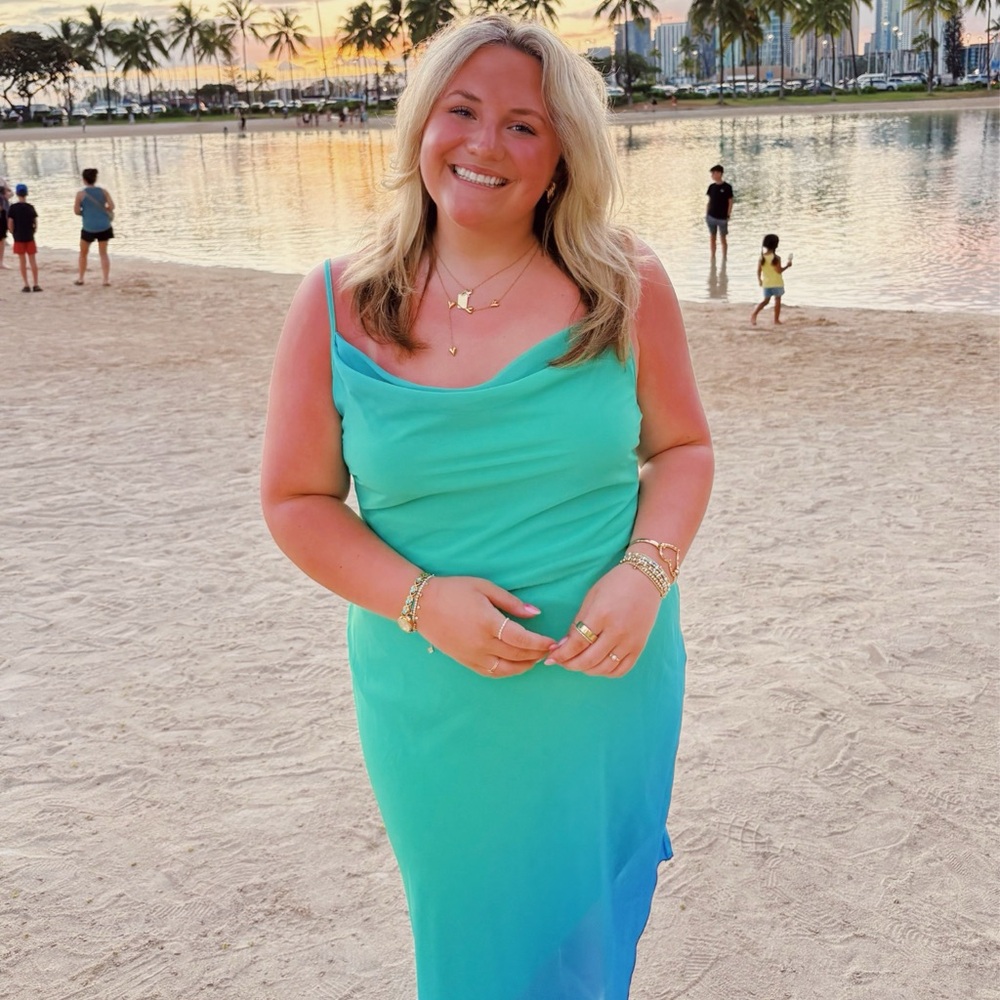 Vibrant Blue and Green Dress!!